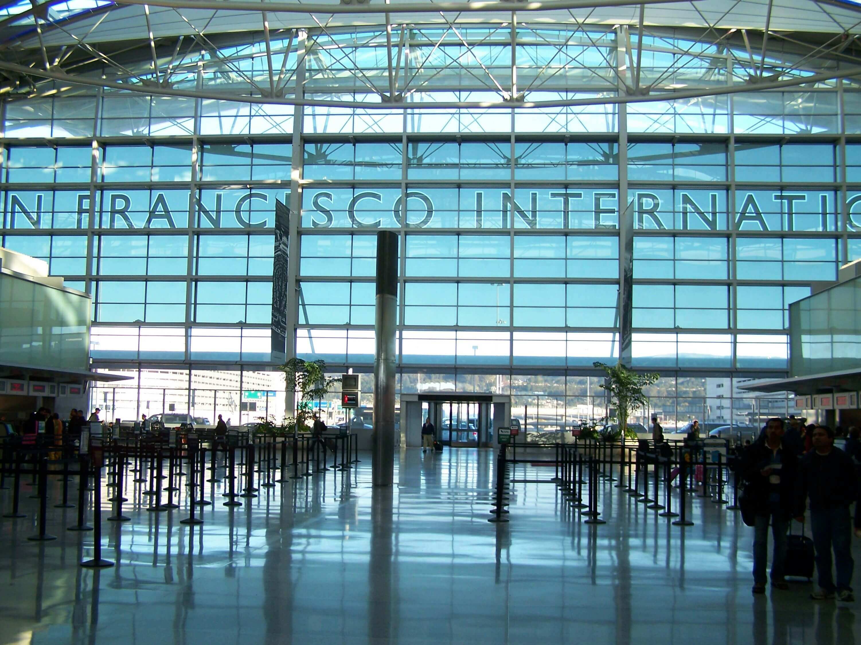 Interior view of San Francisco International Airport (SFO) terminal