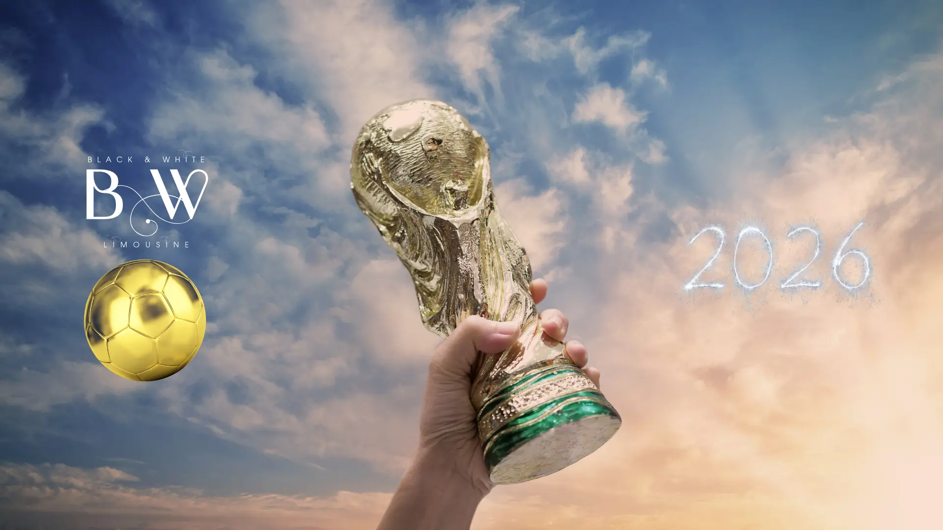 FIFA World Cup 2026 trophy representing match day transportation from Santa Clara to Levi's Stadium